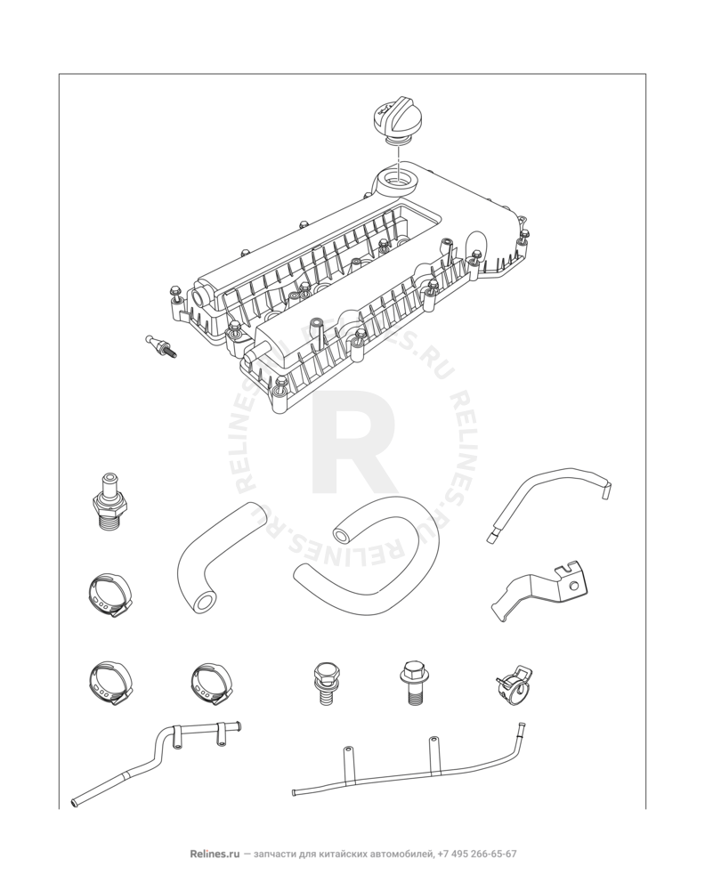 Запчасти Chery Tiggo 3 Поколение I (2014)  — Крышка клапанная — схема