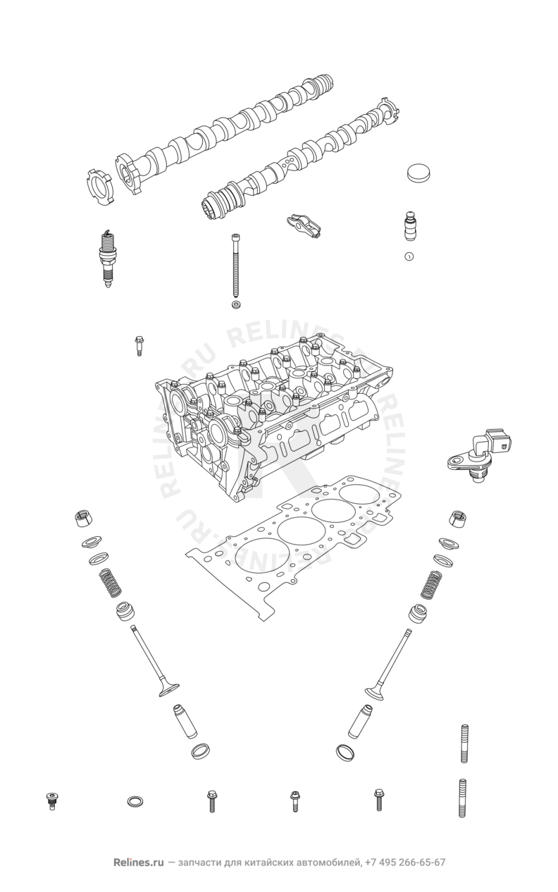 Запчасти Chery Tiggo 3 Поколение I (2014)  — Головка блока цилиндров — схема