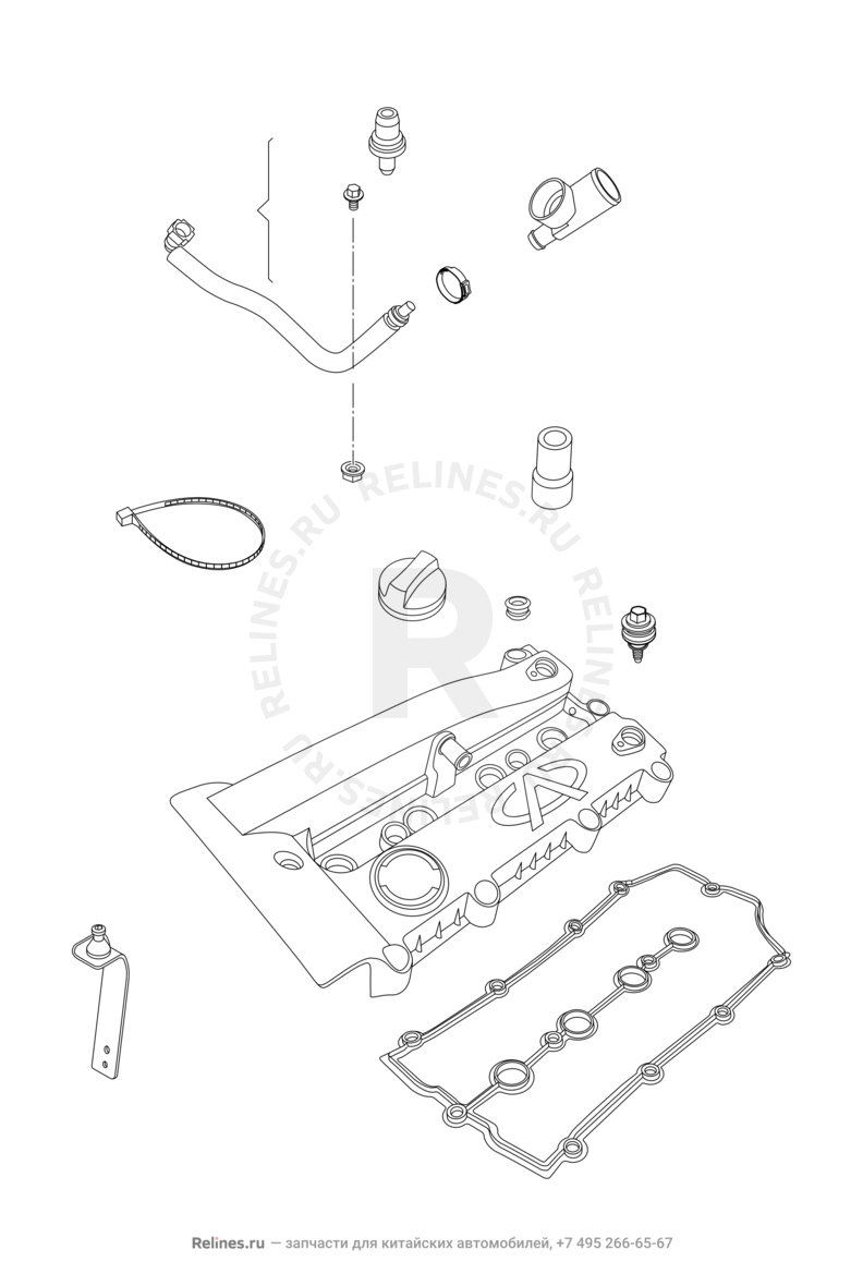 Запчасти Chery Tiggo 5 Поколение I (2013)  — Крышка клапанная — схема