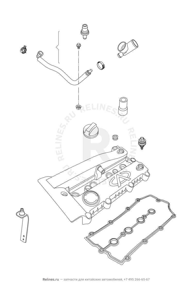 Запчасти Chery Tiggo 5 Поколение I (2013)  — Крышка клапанная — схема