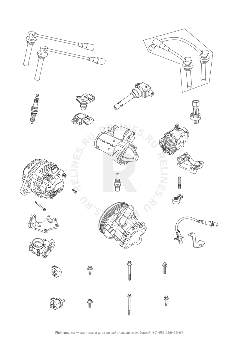 Запчасти Chery Tiggo 3 Поколение I (2014)  — Система зажигания — схема