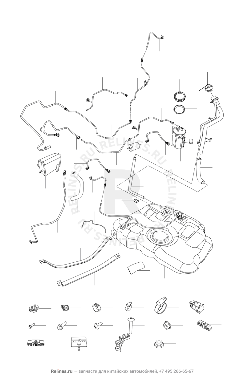 Запчасти Chery Arrizo 7 Поколение I (2013)  — Топливная система — схема
