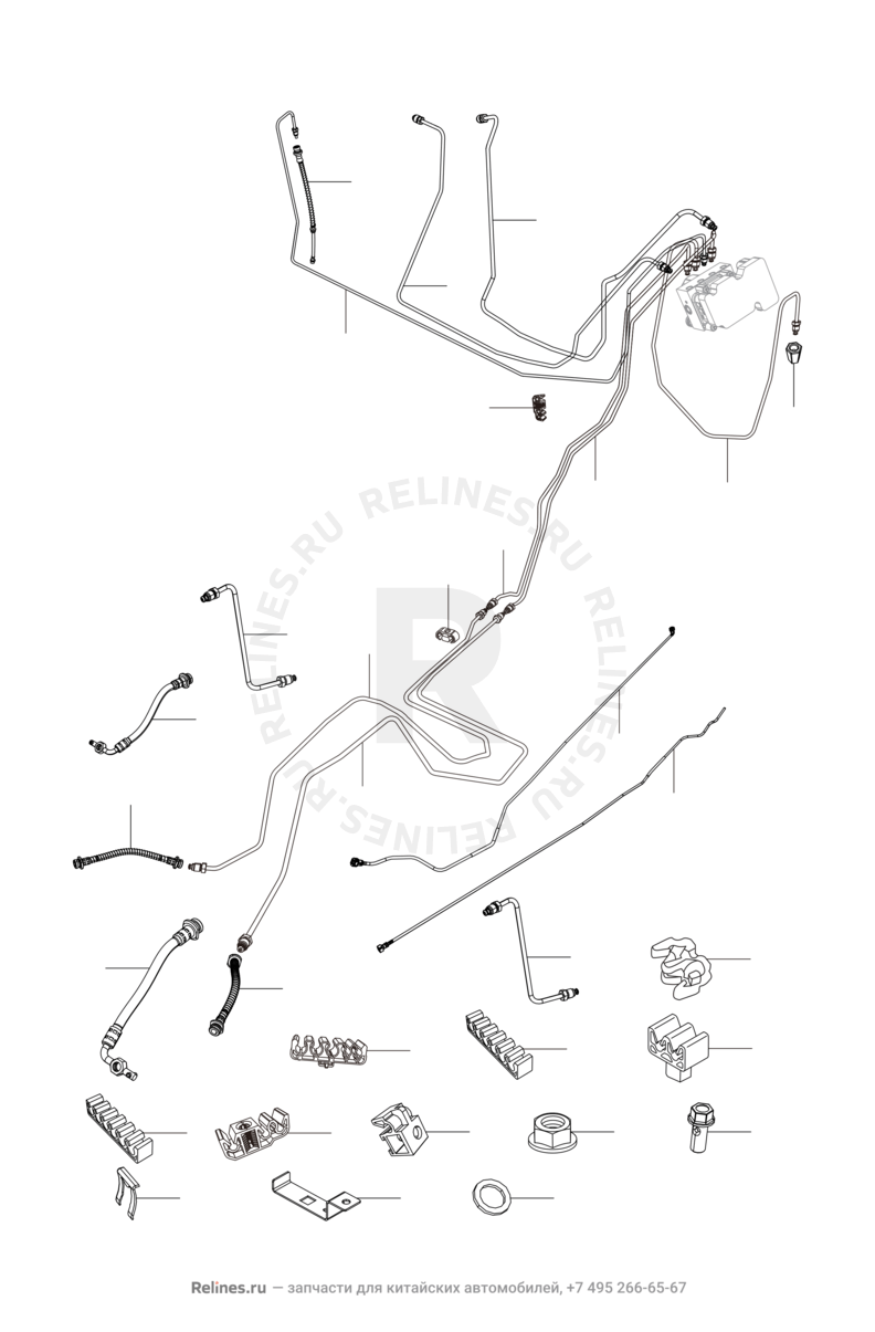 Тормозные трубки и шланги (1) Chery Arrizo 7 — схема