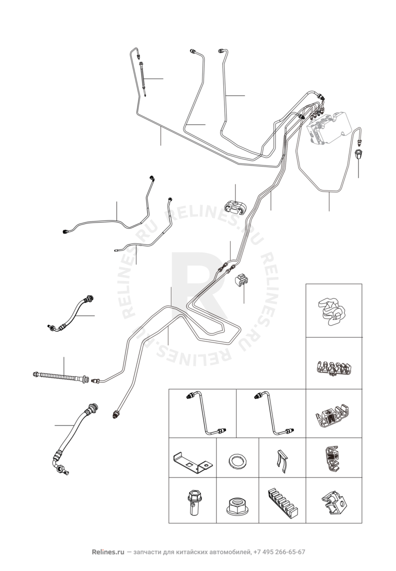 Тормозные трубки и шланги (3) Chery Arrizo 7 — схема