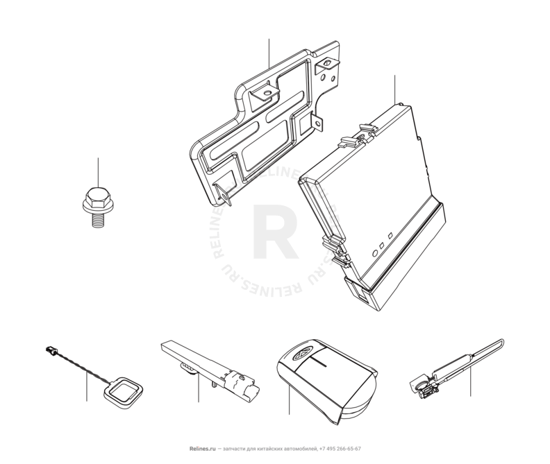 Запчасти Chery Arrizo 7 Поколение I (2013)  — Модуль зажигания, антенна и ключ smart (брелок) (2) — схема