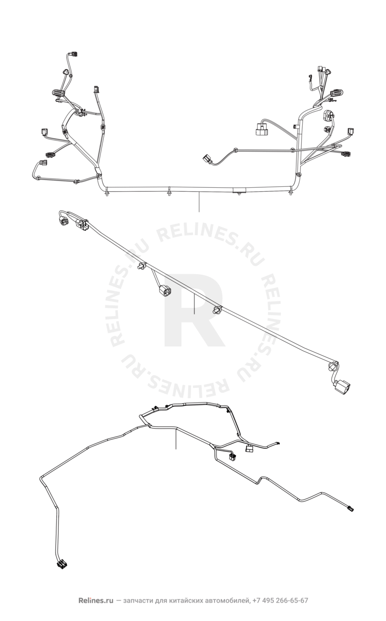 Запчасти Chery Arrizo 7 Поколение I (2013)  — Проводка переднего и заднего бамперов — схема