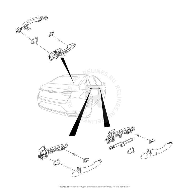 Накладки и ручки дверей (1) Omoda S5 — схема