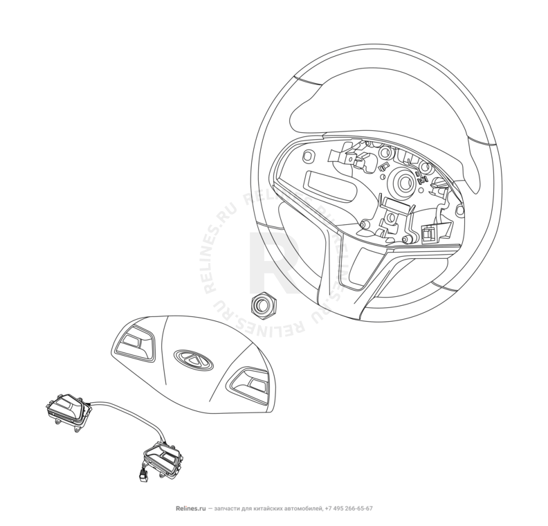 Запчасти Chery Tiggo 4 Поколение I (2017)  — Рулевое колесо (руль), рулевое управление и подушки безопасности — схема