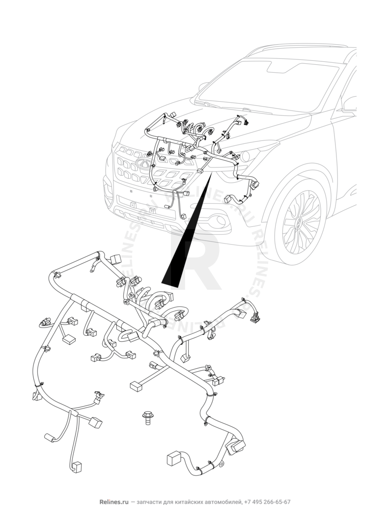 Запчасти Chery Tiggo 4 Поколение I (2017)  — Проводка двигателя — схема