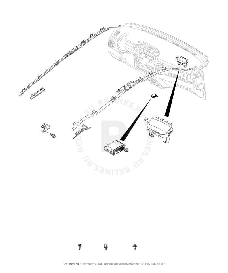Запчасти Chery Tiggo 4 Поколение I (2017)  — Подушки безопасности — схема