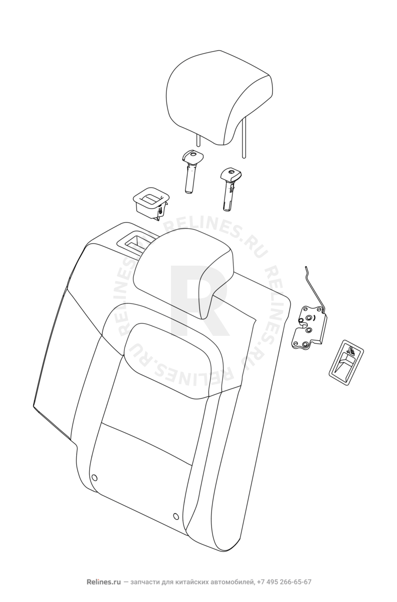 Спинка заднего сидения Chery Tiggo 4 — схема