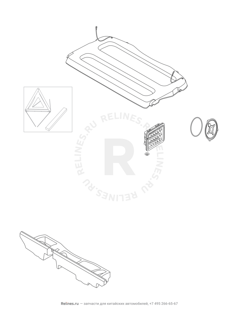 Запчасти Chery Tiggo 4 Поколение I (2017)  — Обшивка багажного отсека (багажника) — схема