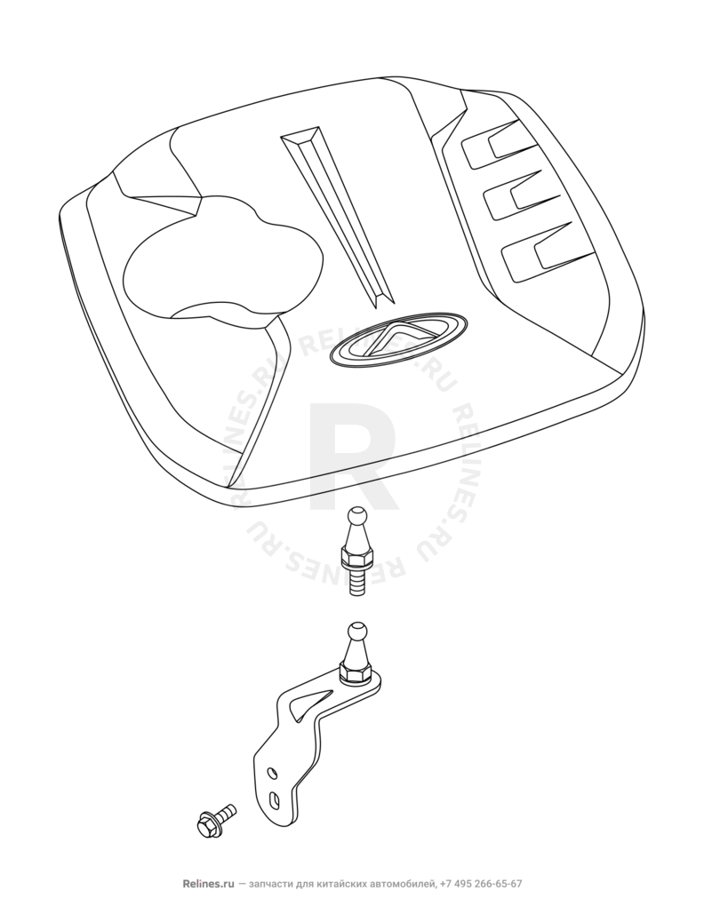 Запчасти Chery Tiggo 2 Поколение I (2016)  — Плита верхняя (декоративная крышка) двигателя — схема