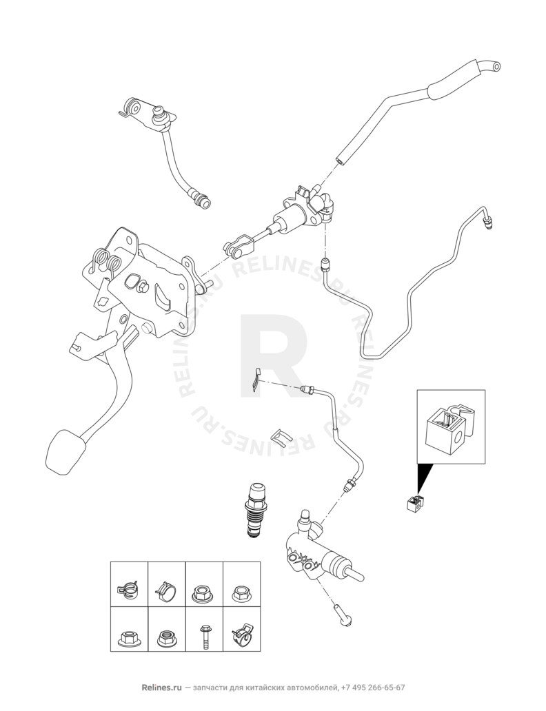 Запчасти Chery Tiggo 2 Поколение I (2016)  — Механизм сцепления — схема