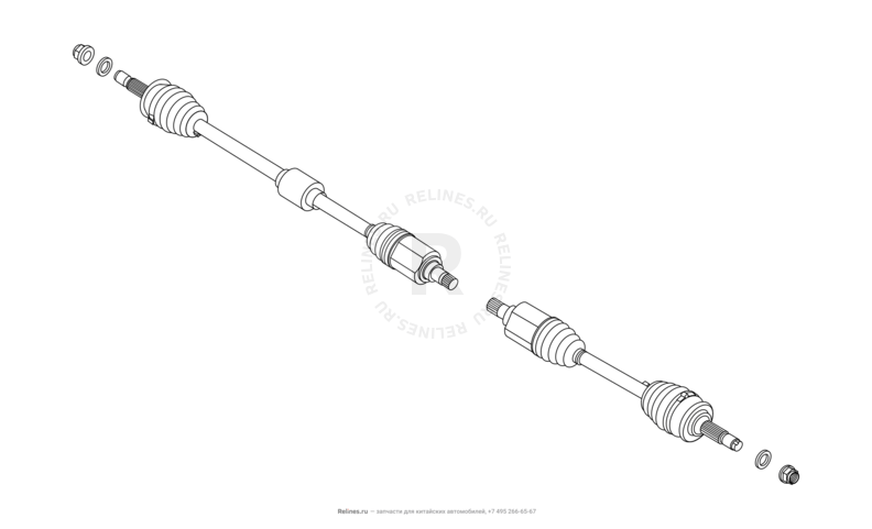 Запчасти Chery Tiggo 2 Pro Поколение I (2021)  — Приводной вал (привод колеса) (1) — схема