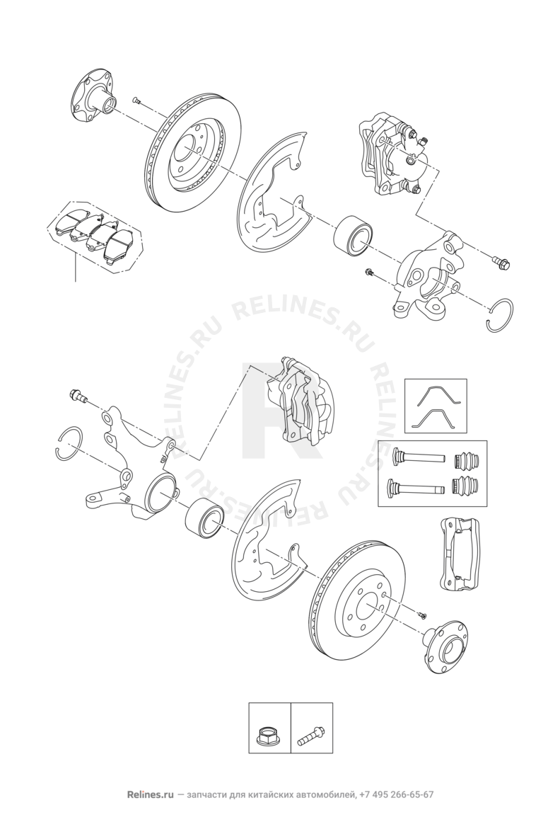 Запчасти Chery Tiggo 2 Поколение I (2016)  — Тормозная система — схема