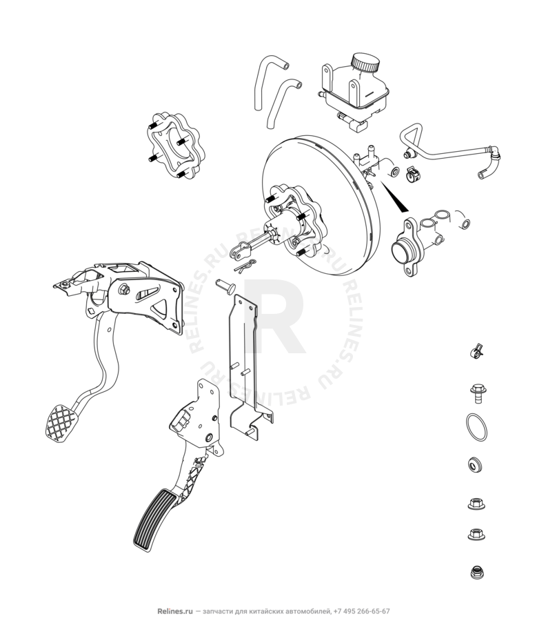 Запчасти Chery Tiggo 2 Поколение I (2016)  — Тормозная система (3) — схема