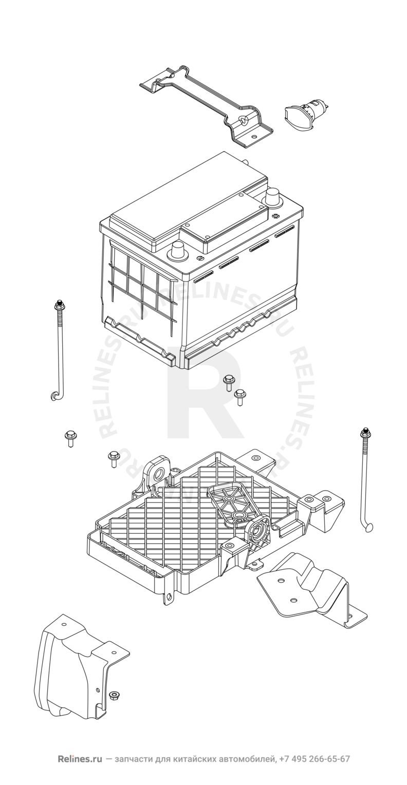 Запчасти Chery Tiggo 2 Pro Поколение I (2021)  — Аккумулятор (1) — схема
