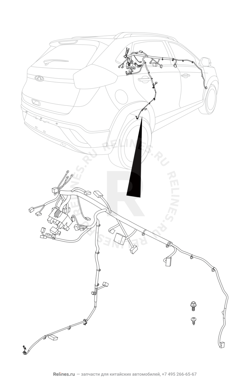 Запчасти Chery Tiggo 2 Поколение I (2016)  — Проводка панели приборов (торпедо) (2) — схема