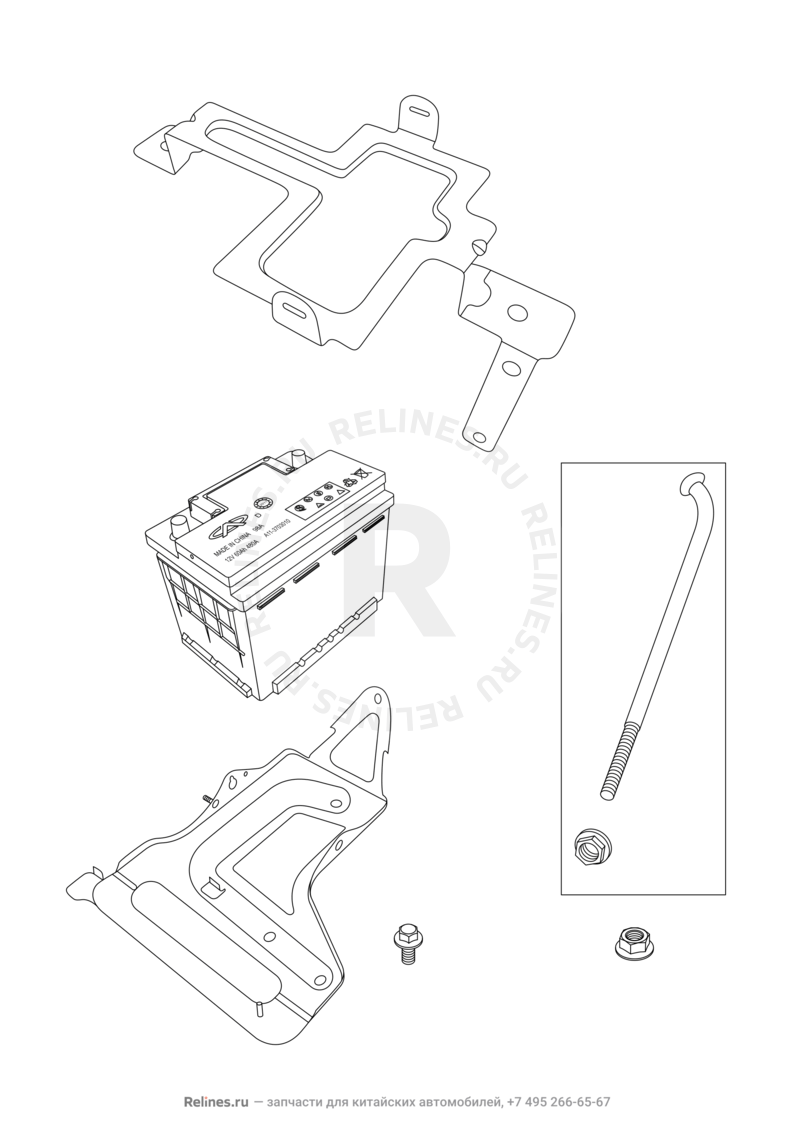 Аккумулятор Chery M11/M12 — схема