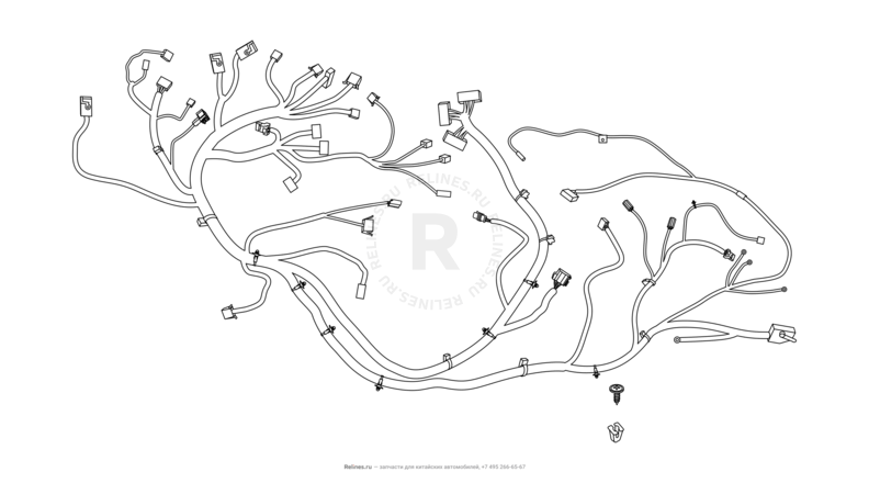 Запчасти Chery M11 Поколение I — седан (2008)  — Проводка панели приборов (торпедо) (1) — схема