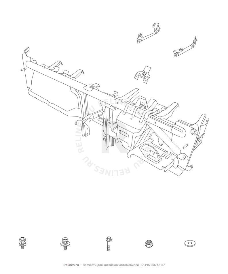 Рама передней панели (торпедо) Chery M11/M12 — схема