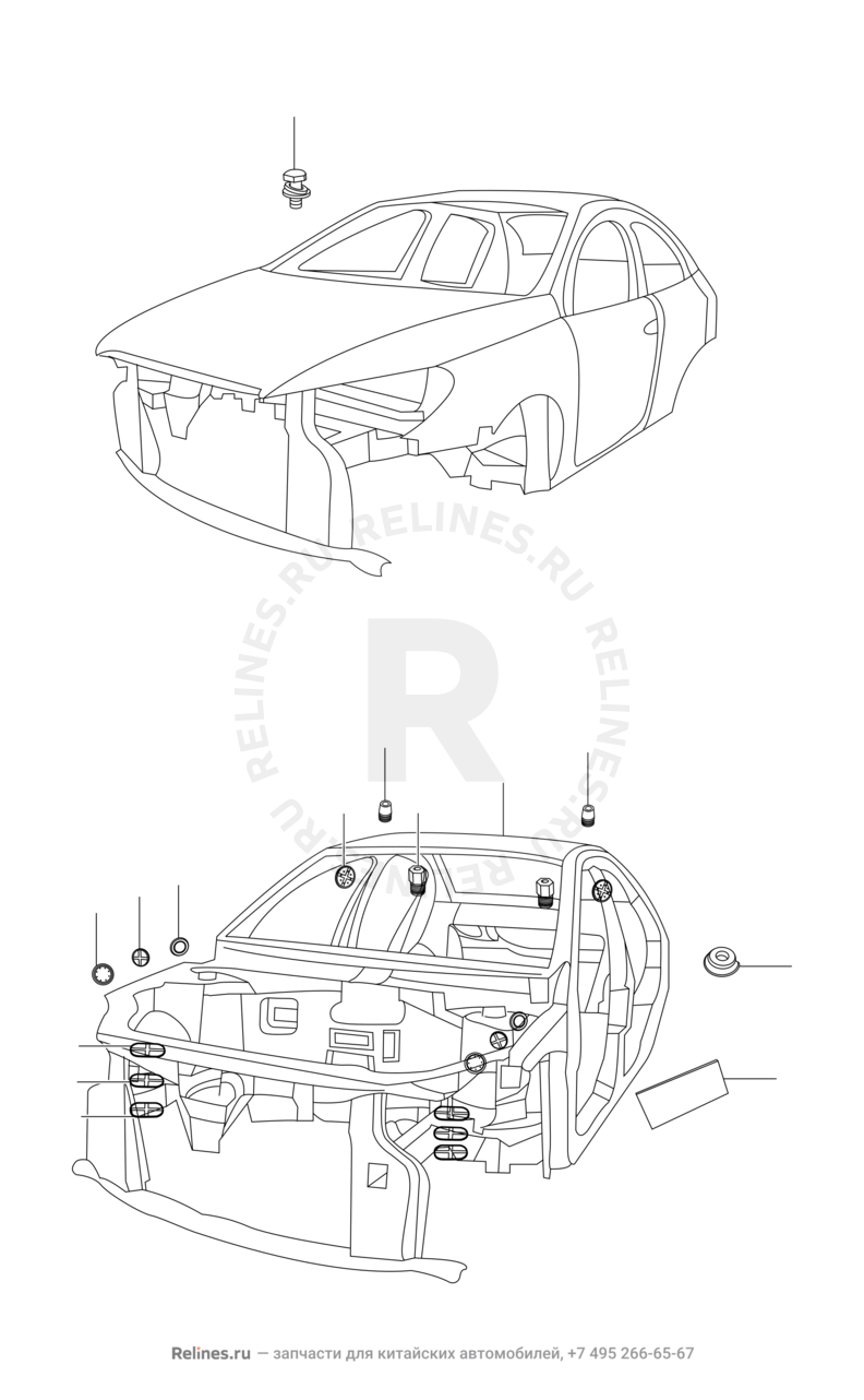 Кузов Chery M11/M12 — схема