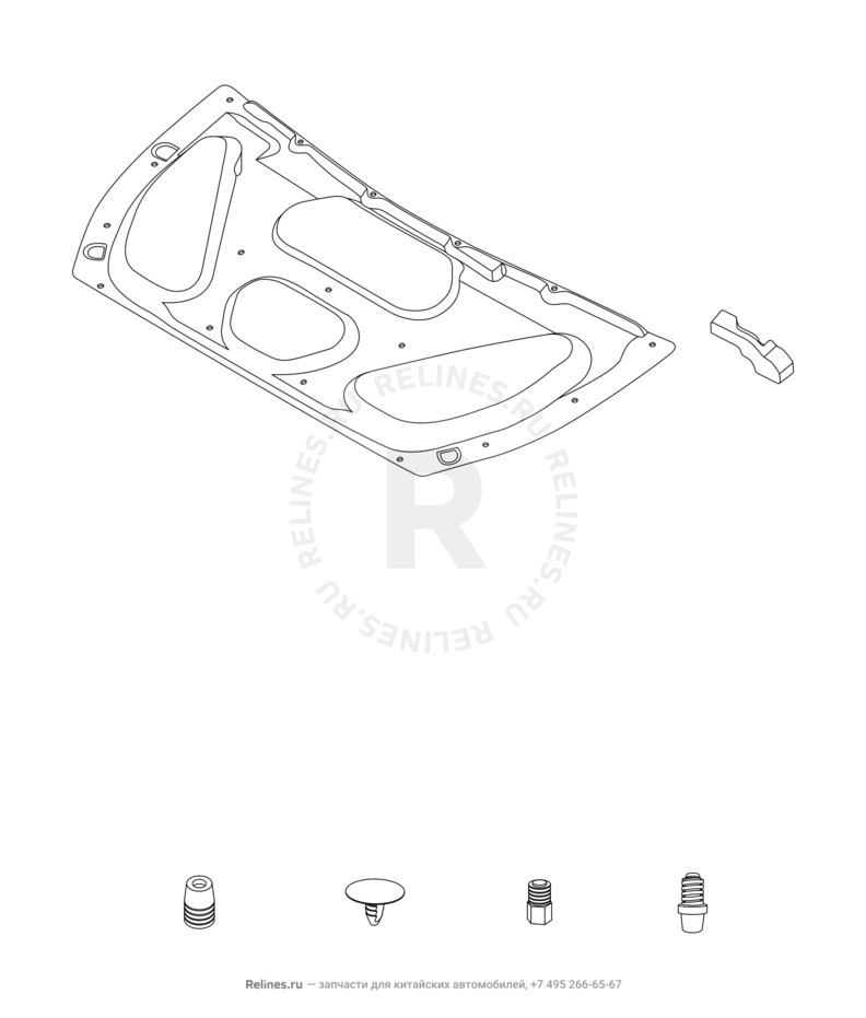 Панель капота и панель багажника Chery M11/M12 — схема