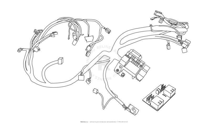 Запчасти Chery Kimo Поколение I (2007)  — Проводка панели приборов (торпедо) (1) — схема