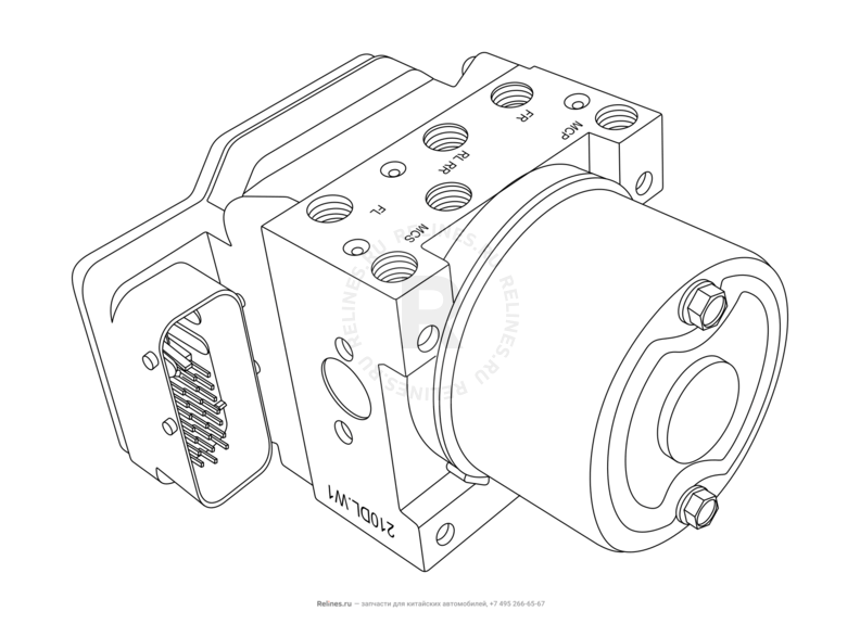 Запчасти Chery Kimo Поколение I (2007)  — Модуль (блок, контроллер) ABS (2) — схема