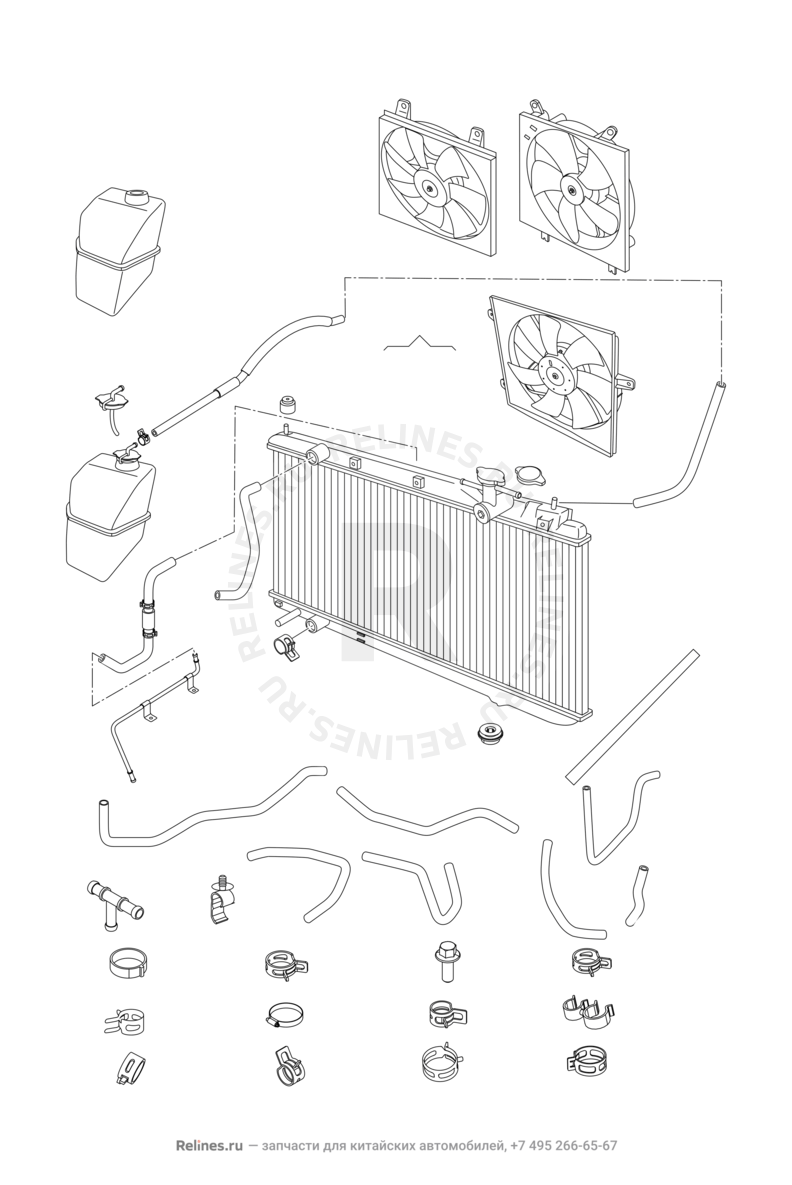 Система охлаждения (5) Chery Tiggo — схема