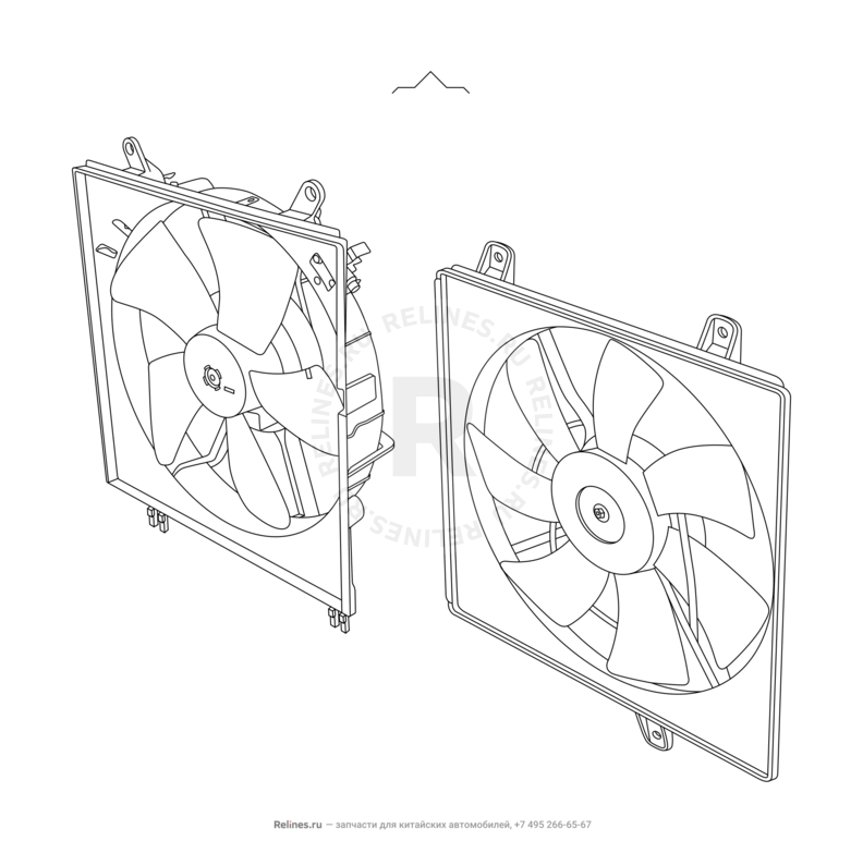 Запчасти Chery Tiggo Поколение I (2005)  — Вентилятор радиатора охлаждения — схема
