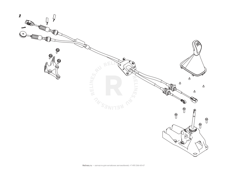 Запчасти Chery Tiggo 3 Поколение I (2014)  — Система переключения передач (2) — схема