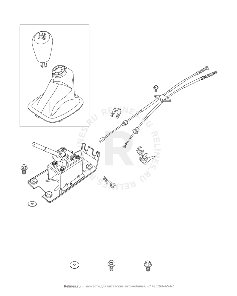 Запчасти Chery Tiggo Поколение I (2005)  — Система переключения передач (4) — схема