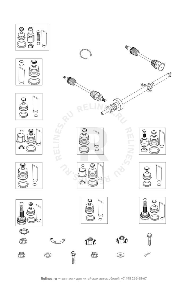 Запчасти Chery Tiggo Поколение I (2005)  — Привод, ШРУС (граната), пыльник и ступица (4) — схема