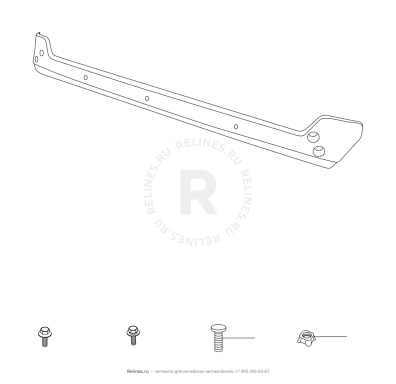 Запчасти Chery Tiggo 3 Поколение I (2014)  — Усилитель бампера — схема