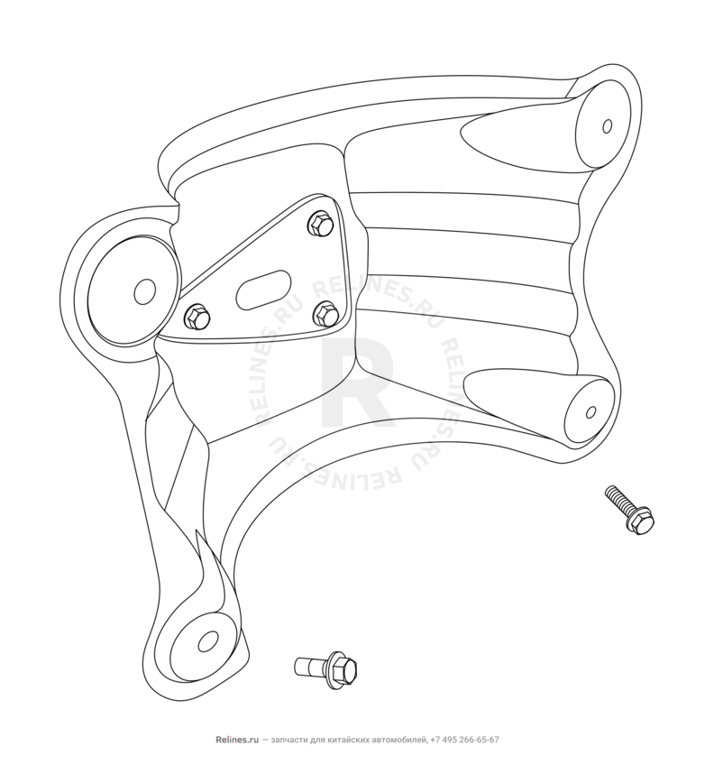 Запчасти Chery Tiggo Поколение I (2005)  — Кронштейн кожуха запасного колеса — схема