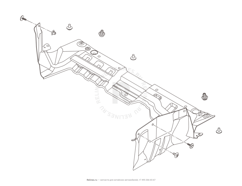 Запчасти Chery Tiggo 3 Поколение I (2014)  — Накладки двигателя (1) — схема