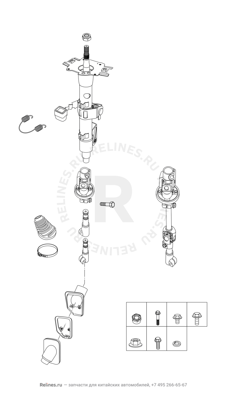 Запчасти Chery Tiggo 3 Поколение I (2014)  — Рулевая колонка — схема