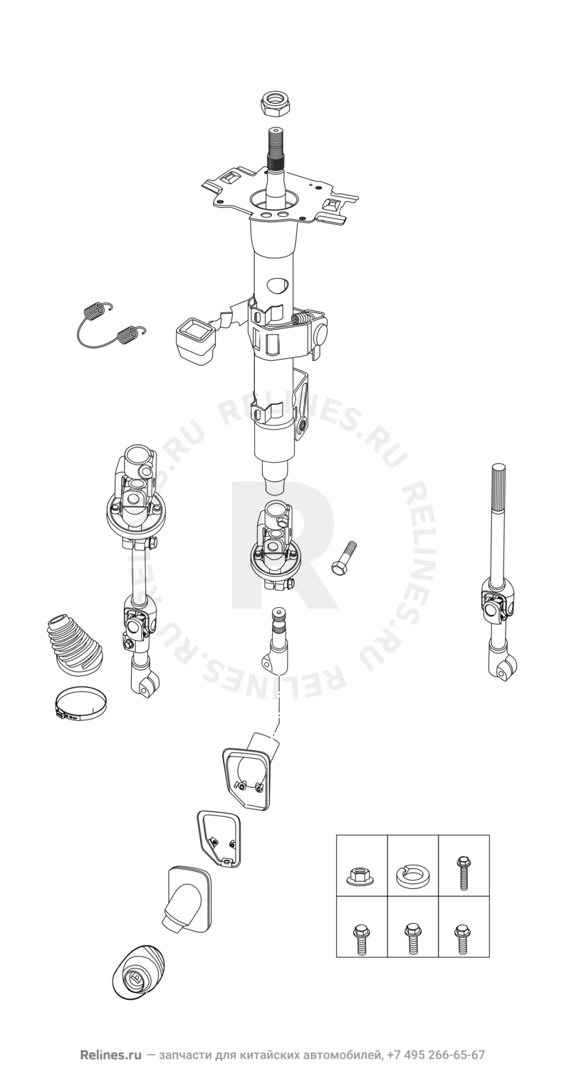 Запчасти Chery Tiggo 3 Поколение I (2014)  — Рулевая колонка — схема