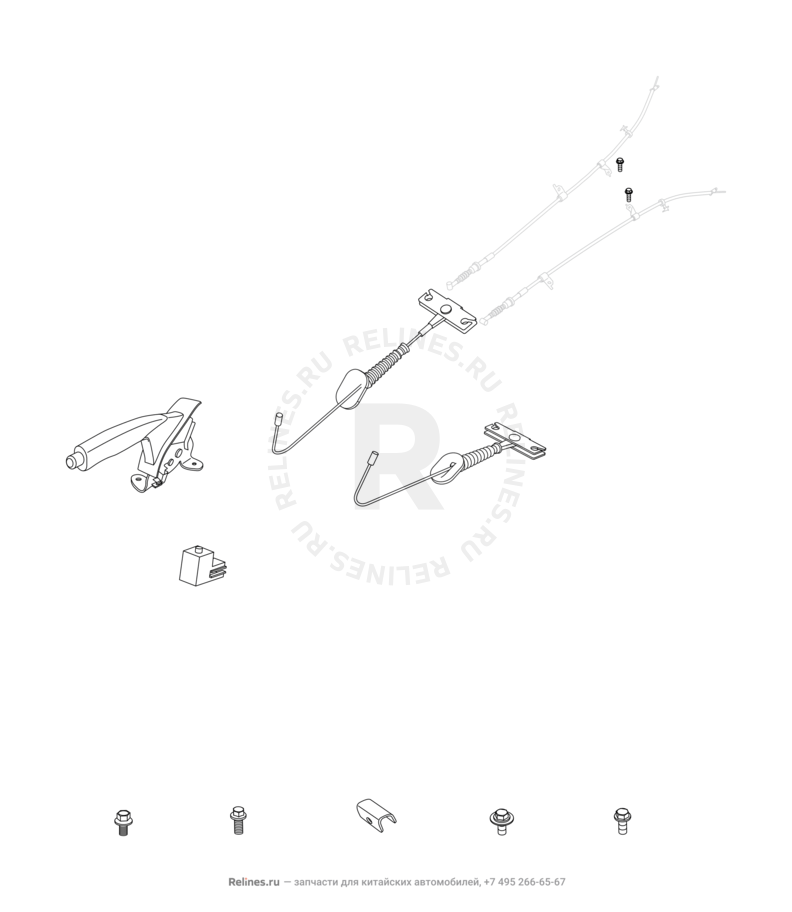 Запчасти Chery Tiggo 3 Поколение I (2014)  — Стояночный тормоз (1) — схема