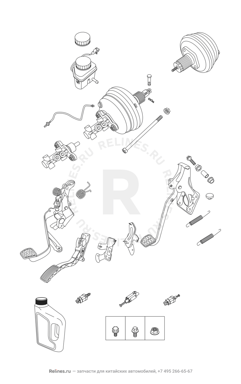 Запчасти Chery Tiggo 3 Поколение I (2014)  — Тормозная система (2) — схема