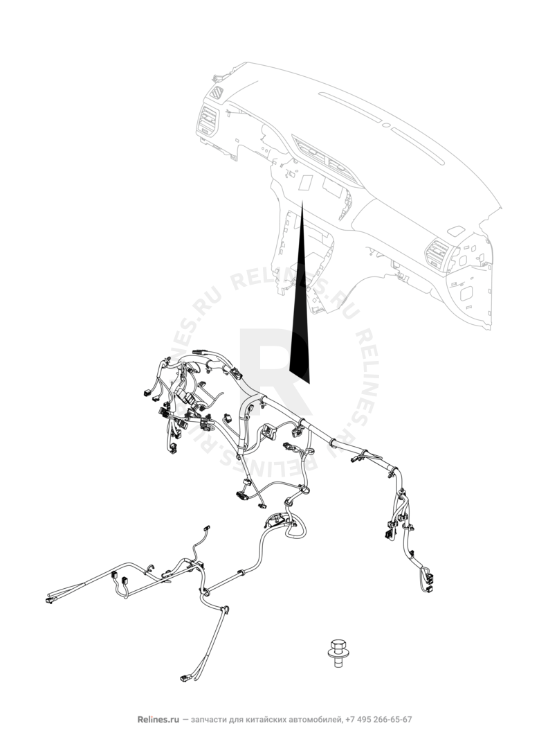 Запчасти Chery Tiggo 3 Поколение I (2014)  — Проводка панели приборов (торпедо) (2) — схема