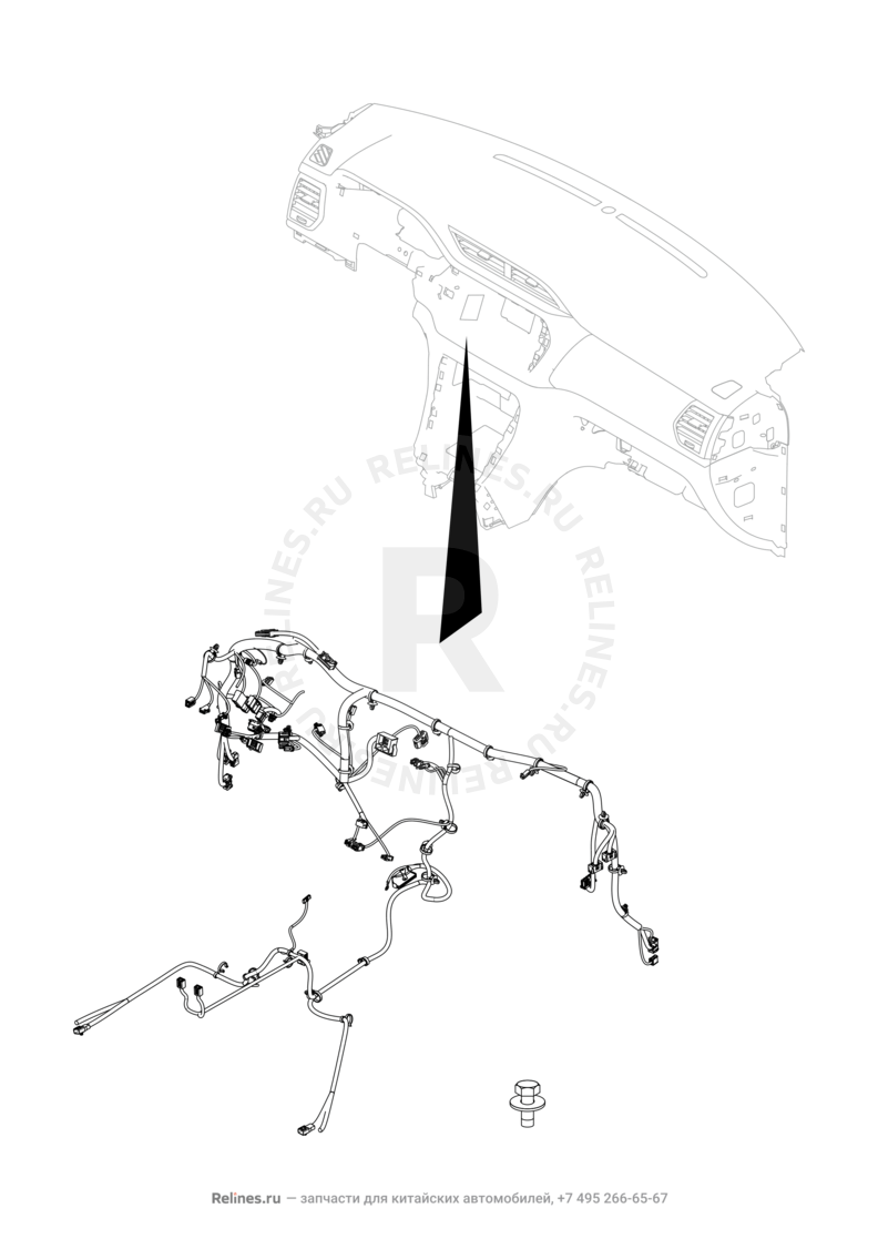 Запчасти Chery Tiggo 3 Поколение I (2014)  — Проводка панели приборов (торпедо) (1) — схема