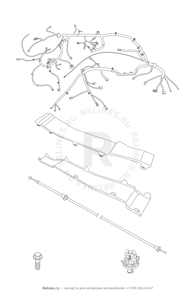 Запчасти Chery Tiggo Поколение I (2005)  — Проводка моторного отсека (8) — схема
