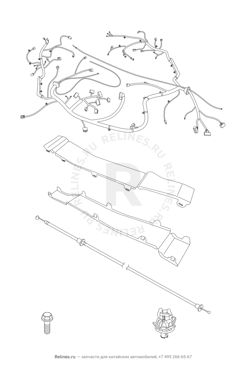 Запчасти Chery Tiggo Поколение I (2005)  — Проводка моторного отсека (4) — схема