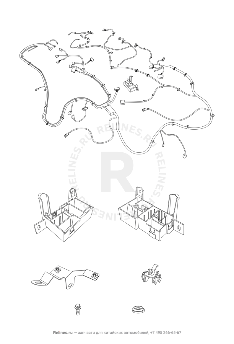 Проводка пола и багажного отсека (багажника) (3) Chery Tiggo — схема