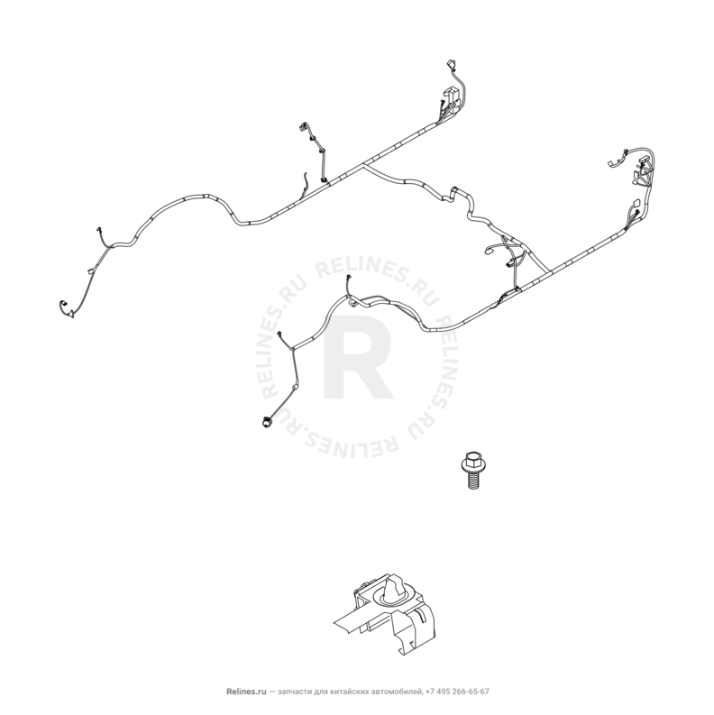 Запчасти Chery Tiggo 3 Поколение I (2014)  — Проводка пола и багажного отсека (багажника) (2) — схема