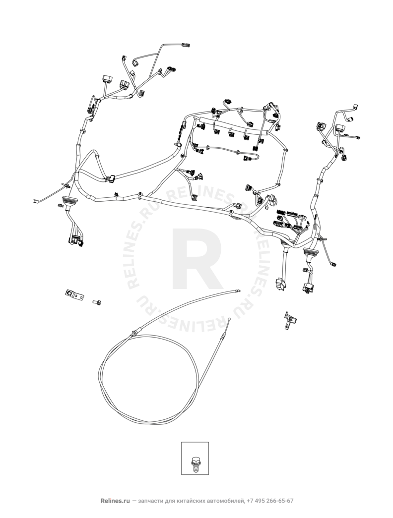 Запчасти Chery Tiggo 3 Поколение I (2014)  — Проводка моторного отсека (3) — схема