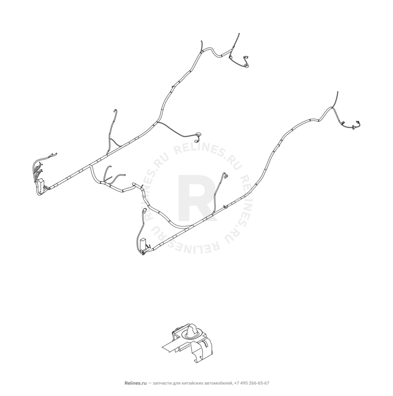 Запчасти Chery Tiggo 3 Поколение I (2014)  — Проводка пола и багажного отсека (багажника) (1) — схема